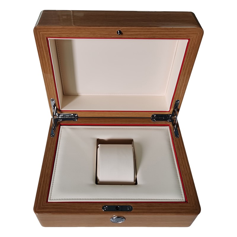 Single Wooden Watch Box with 2 Storage compartment for accessories